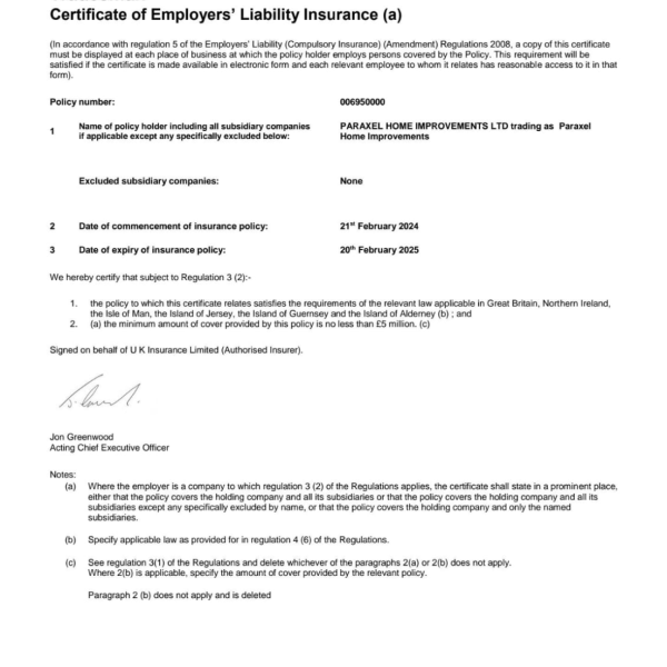 Paraxel Home improvement Insurance